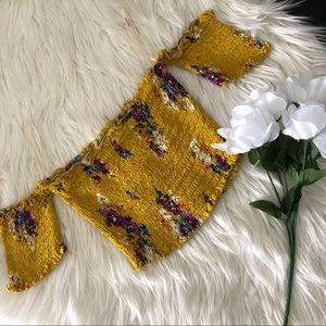 Floral off the shoulder crop top